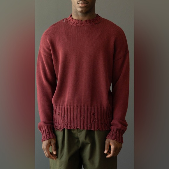 NWOT Marni Men’s Distressed Sweater, Size IT 50/ US L - Picture 5 of 16